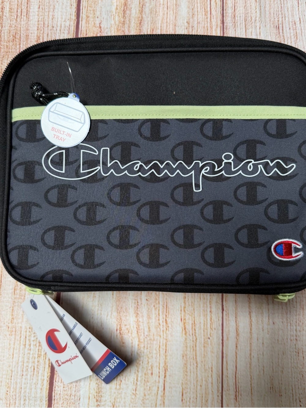 Champion Black Lunch Box with Lime Accent
